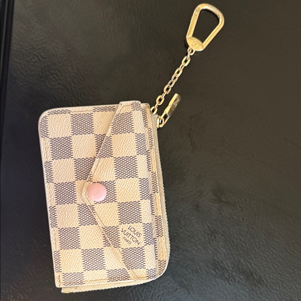 Louis Vuitton Cream and Pink Checkered Key Holder
